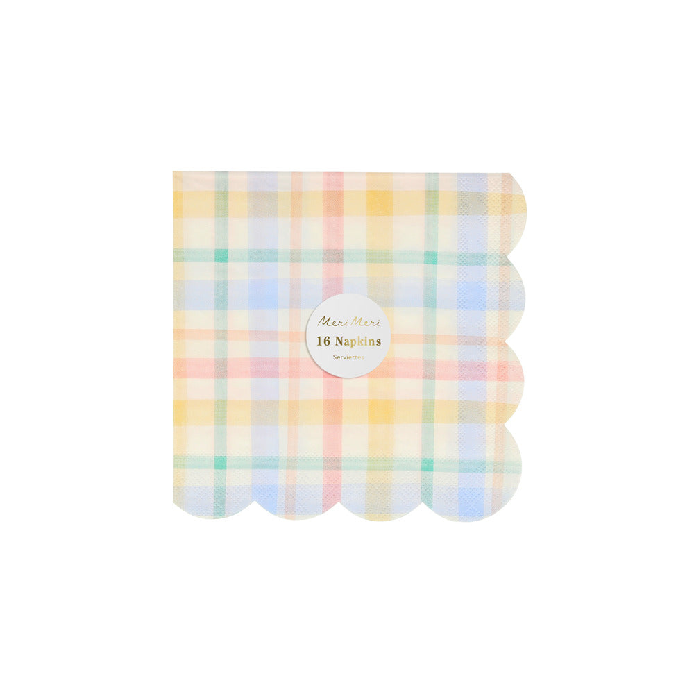 Servilletas cuadrillé de primavera - pequeñas