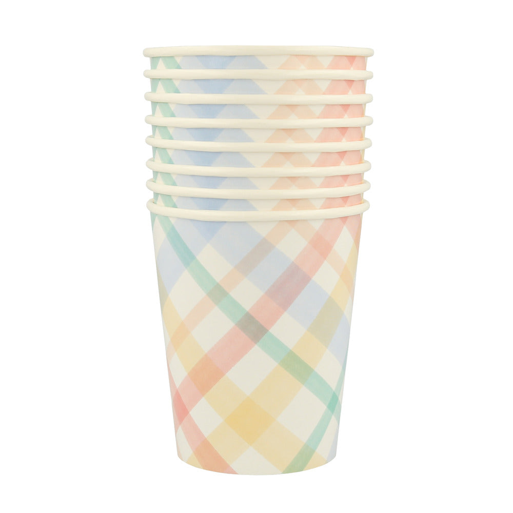 Vasos cuadrillé de primavera