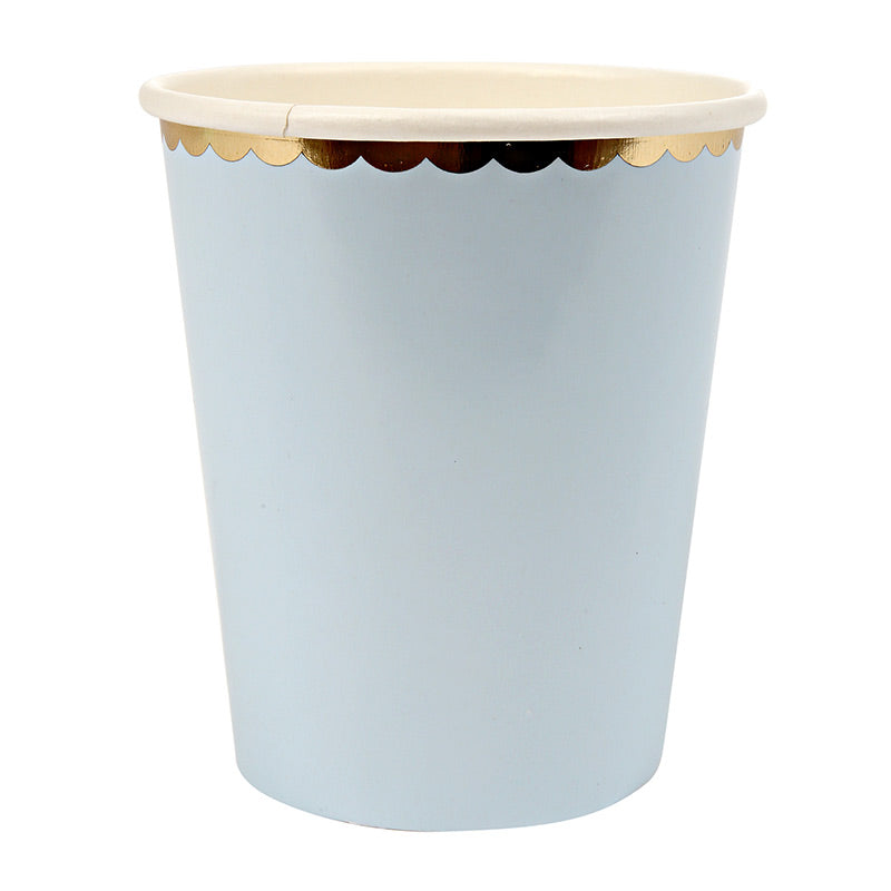 Vasos pastel - 4 colores y orilla dorada