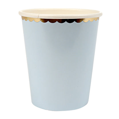 Vasos pastel - 4 colores y orilla dorada