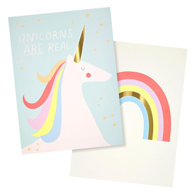 Láminas para enmarcar - unicornios y arcoiris