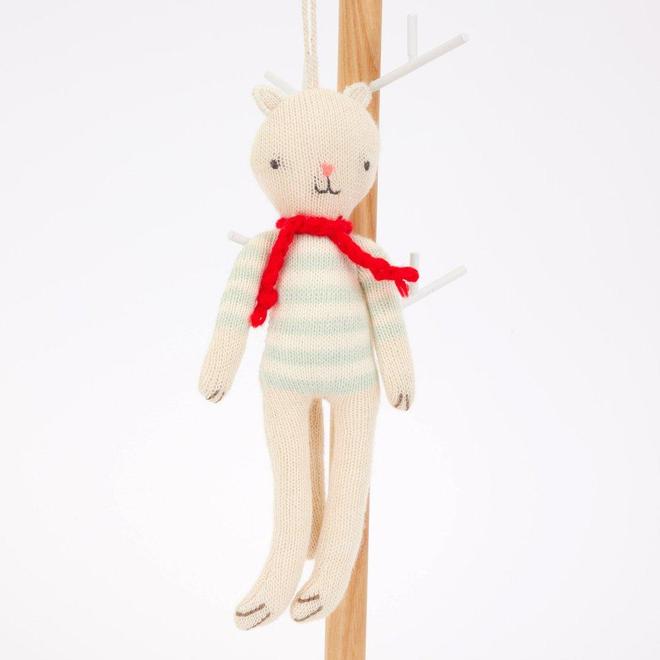 Adorno para el árbol - gato tejido