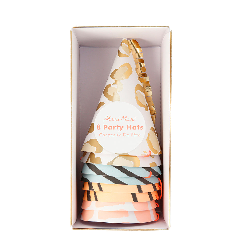 Gorros de cumpleaños - animal print