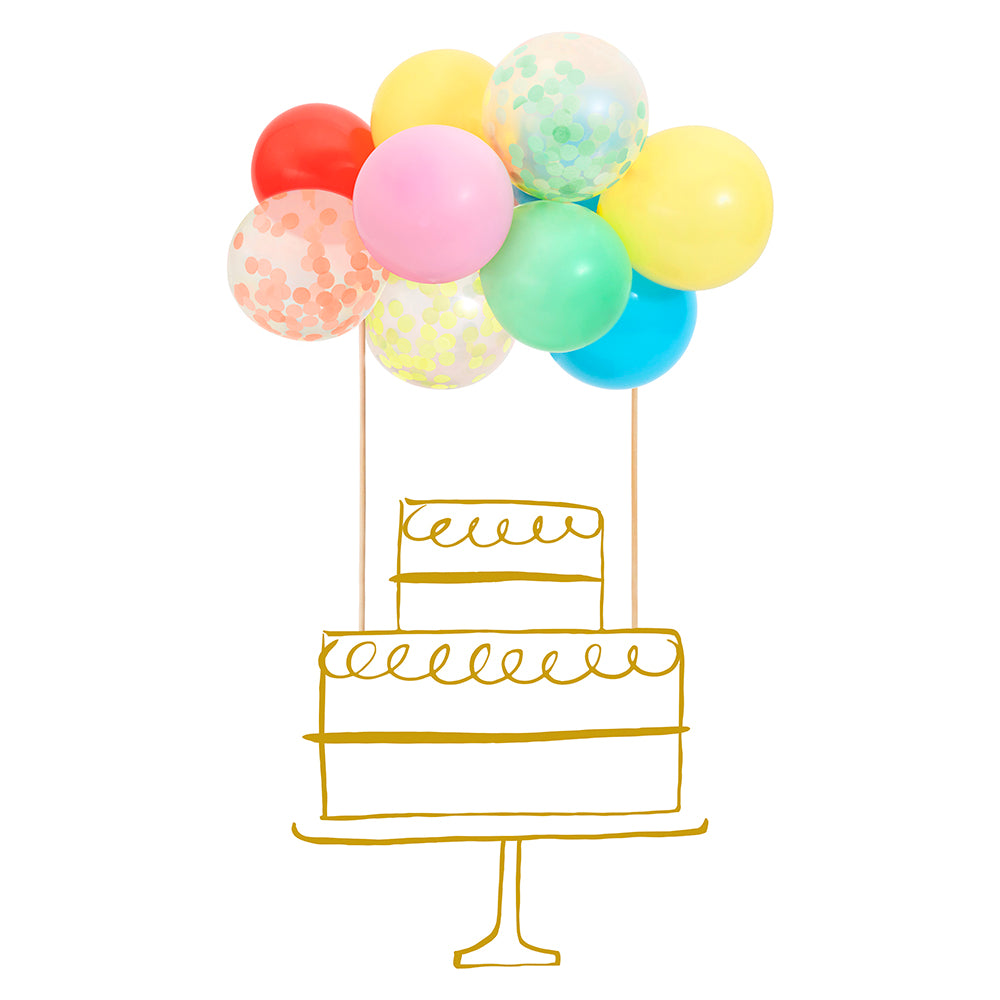 Topper para torta kit de globos - arcoiris