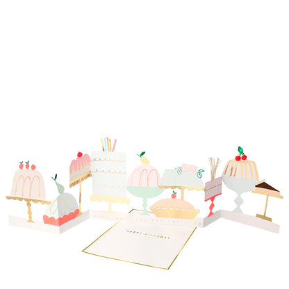 Tarjeta - acordeón pasteles de cumpleaños