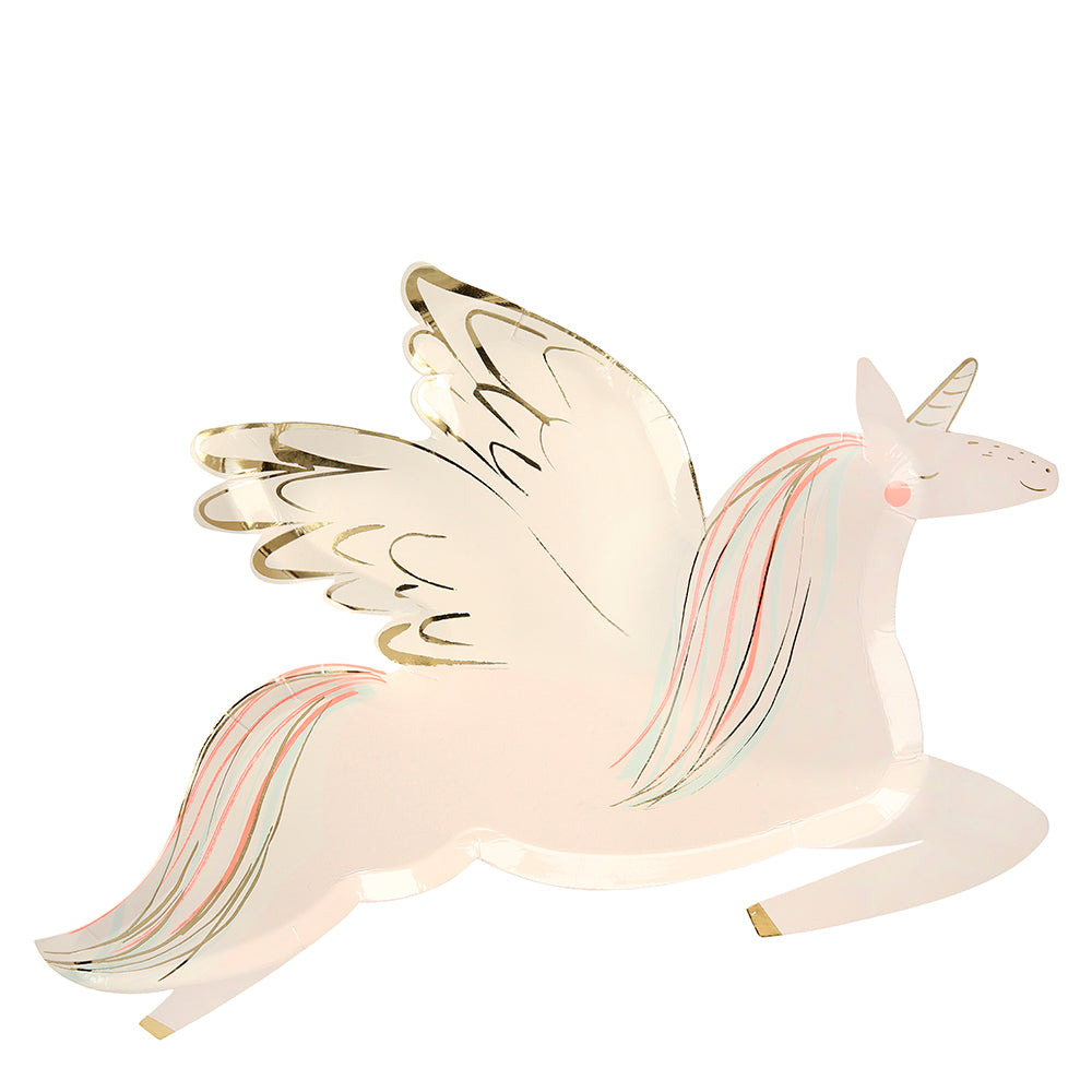 Platos con forma de unicornios alados