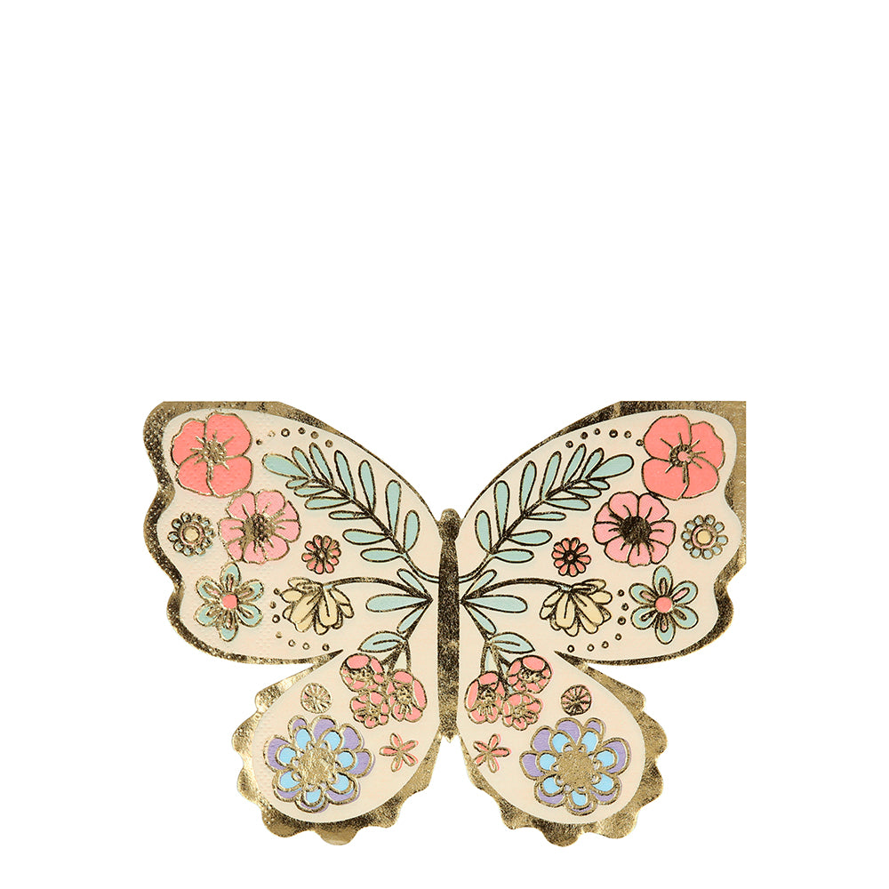 Servilletas con forma de mariposas florales