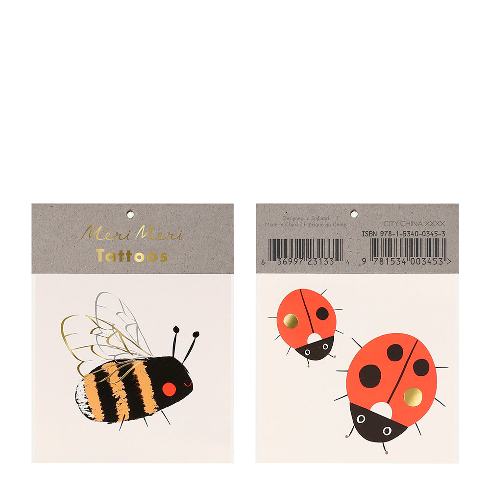 Tatuajes pequeños - abeja y chinita