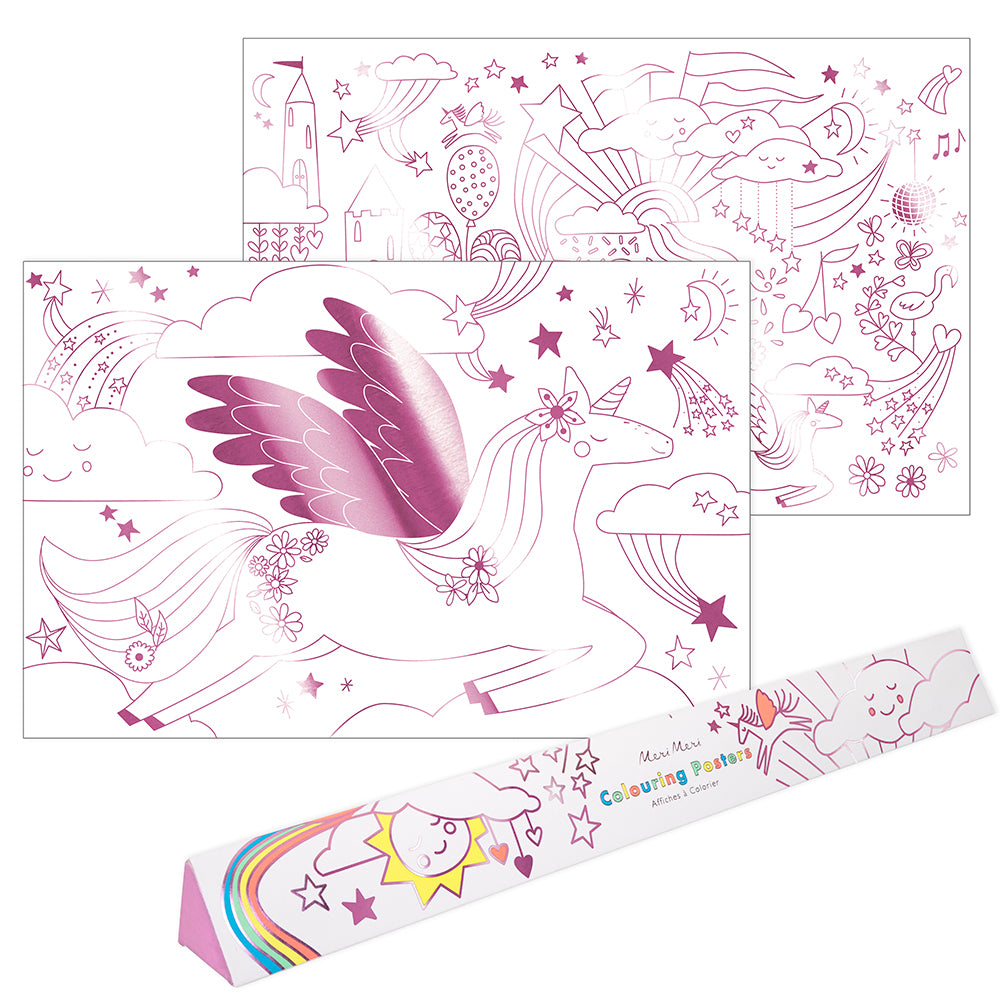 Posters para pintar - unicornios (2 hojas)