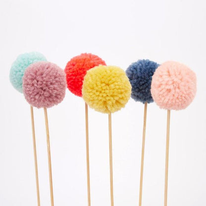Toppers pompones multicolor