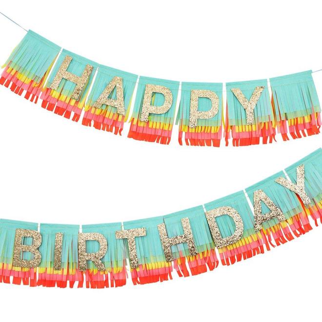 Guirnalda con tiritas Happy Birthday - multicolor