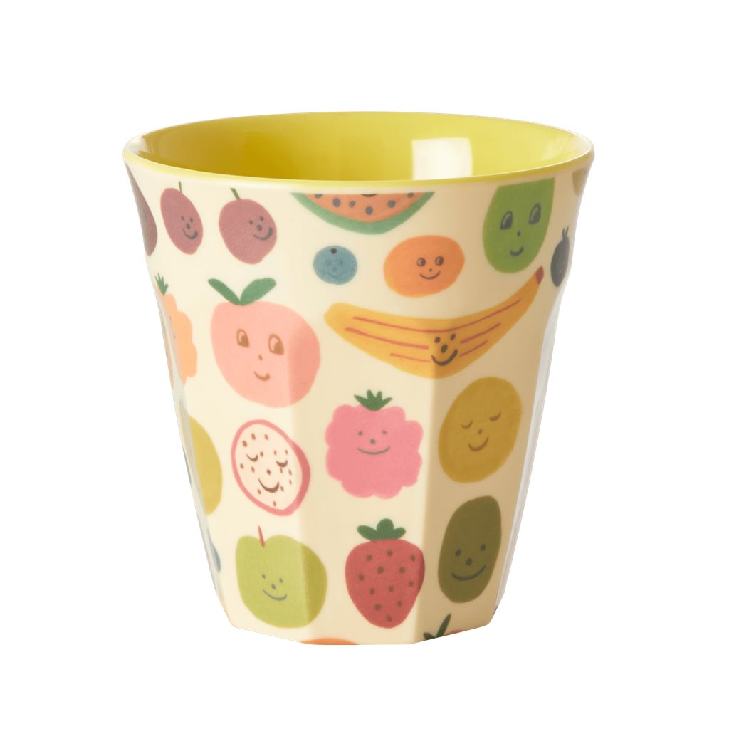 Vaso de melamina - frutas con interior amarillo