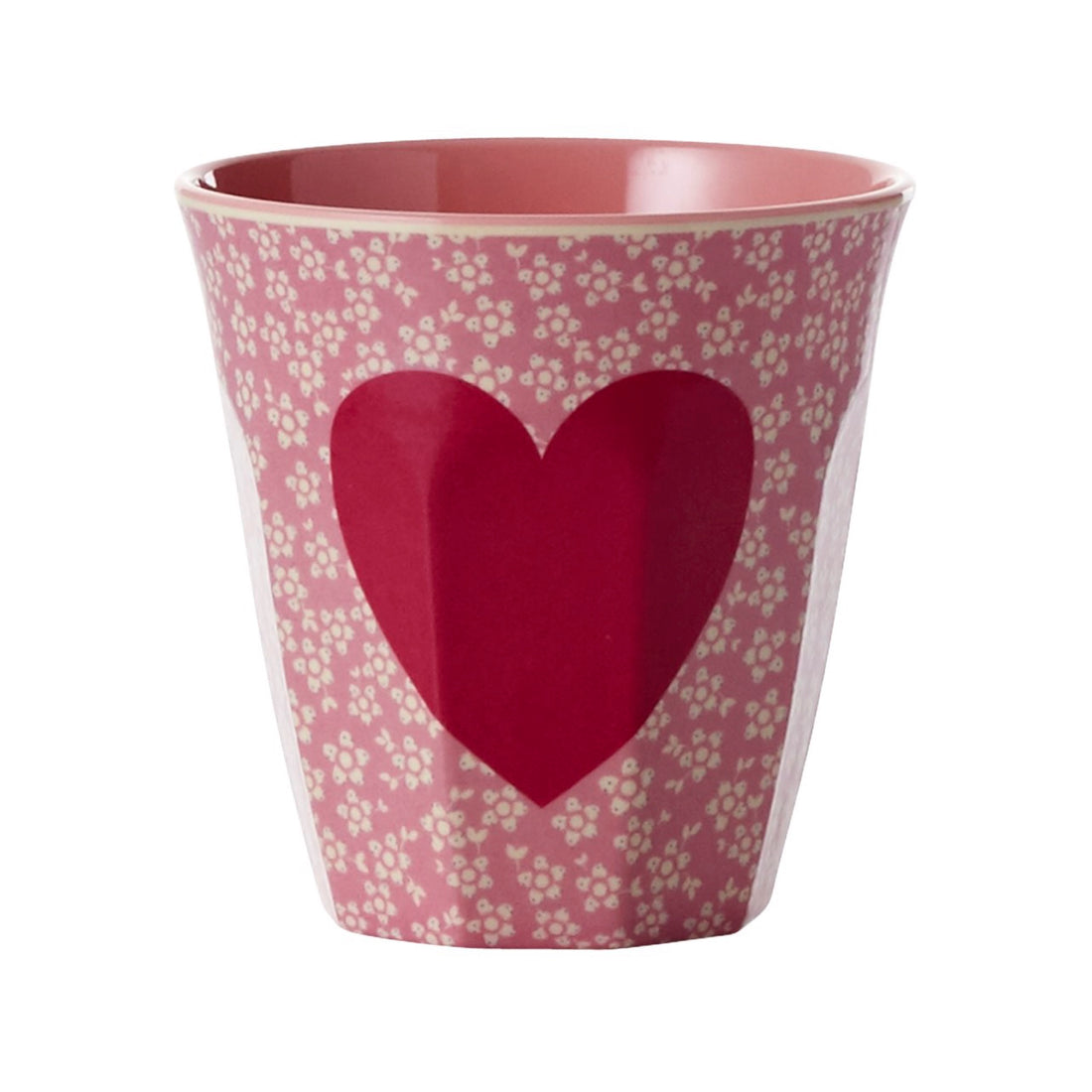 Vaso de melamina - corazón fucsia