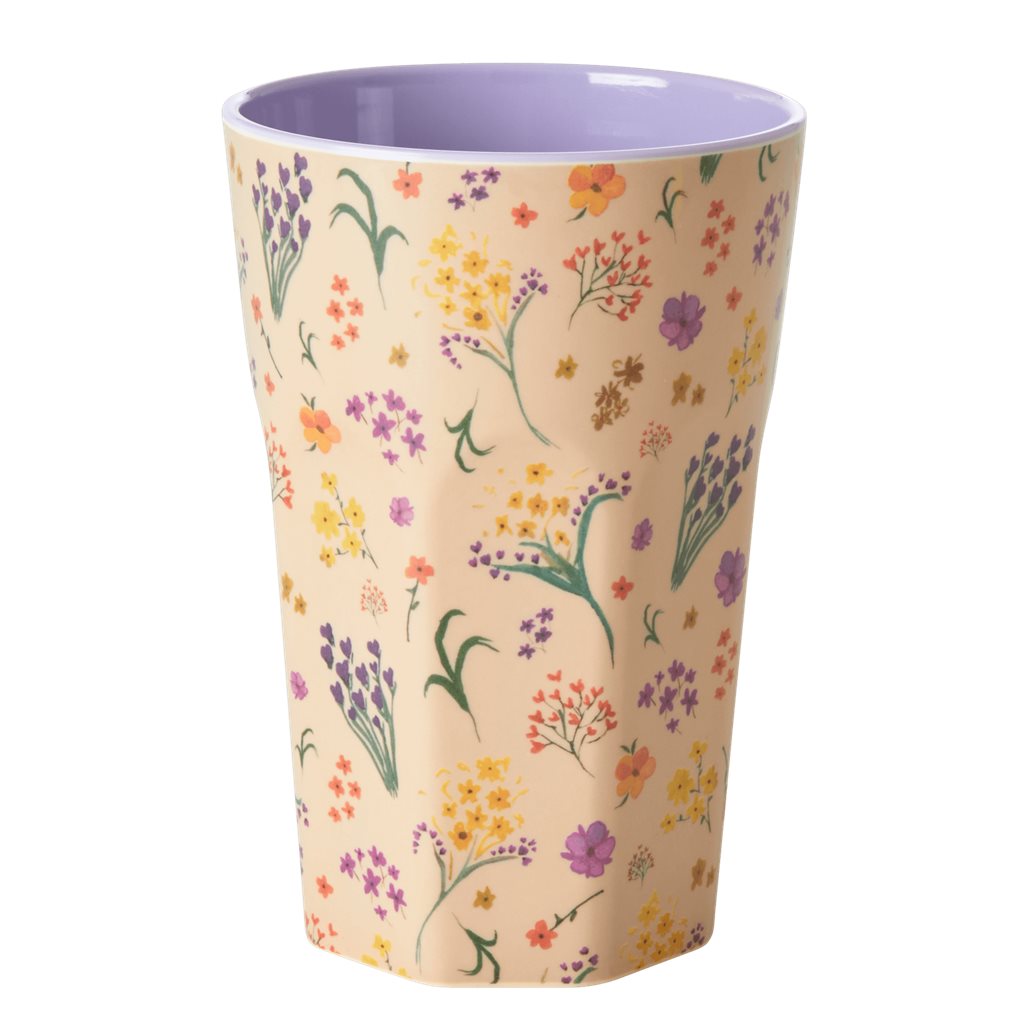 Vaso de melamina alto - flores silvestres