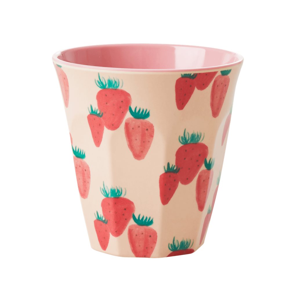 Vaso de melamina - frutillas con interior rosado