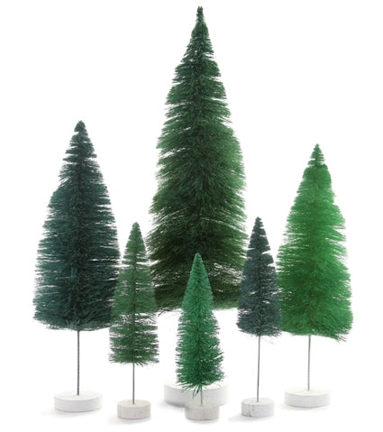 Set 6 árboles de rafia 15 a 40 cm - verde oscuro