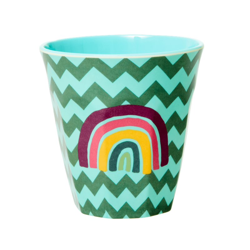 Vaso de melamina - arcoiris y zigzag